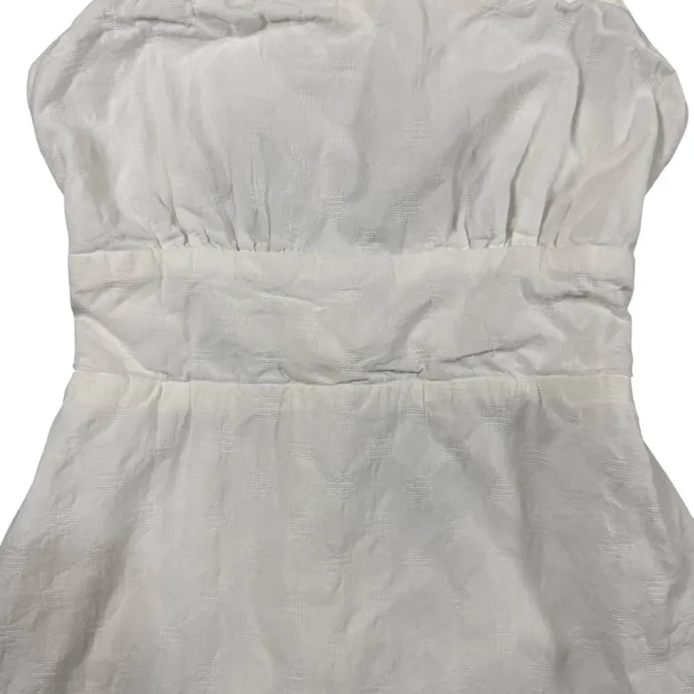 Lulus Days of Dreaming White Cotton Tie Back Mini Dress Bridal Sundress - XS